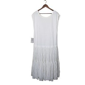 Free People Very Oversized Deep Scoop Neck White Dress Size XS